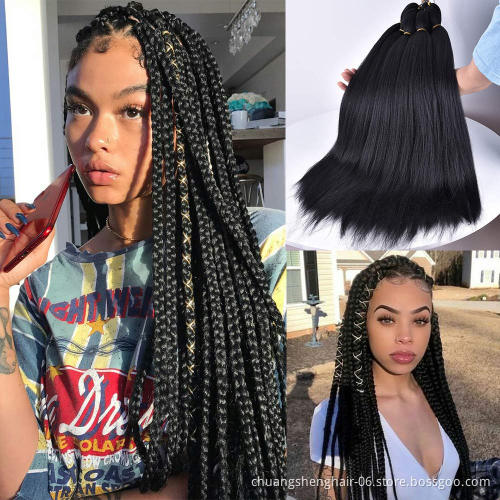 Cheap wholesale X-tress black hair bundle yaki braids EZ braids pre-stretched ez braid hair for black women synthetic fiber hair